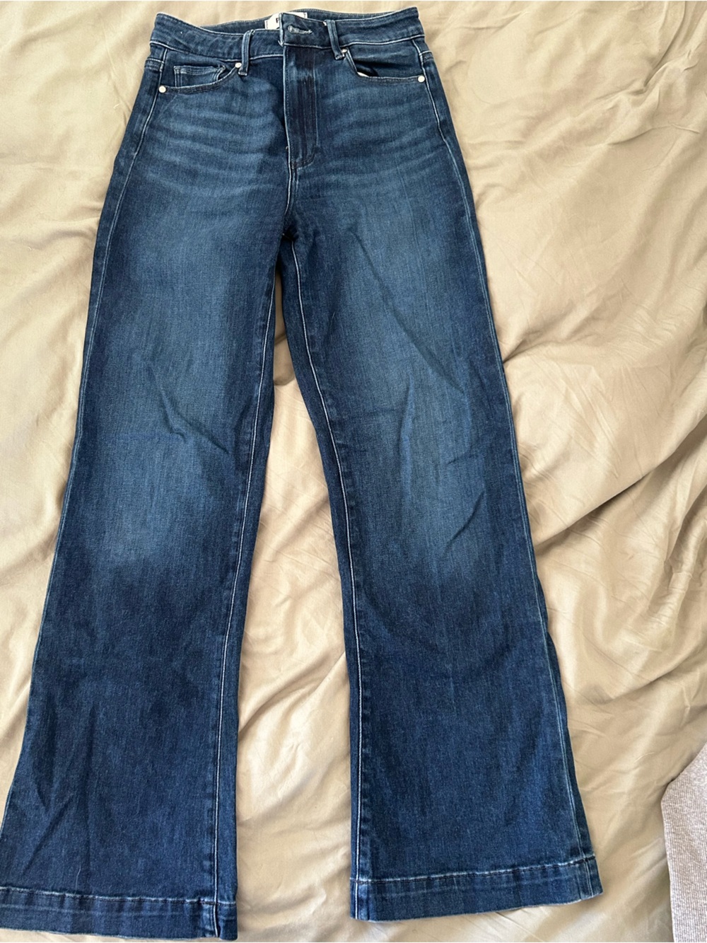 PAIGE Dark Blue Wide Leg Jeans